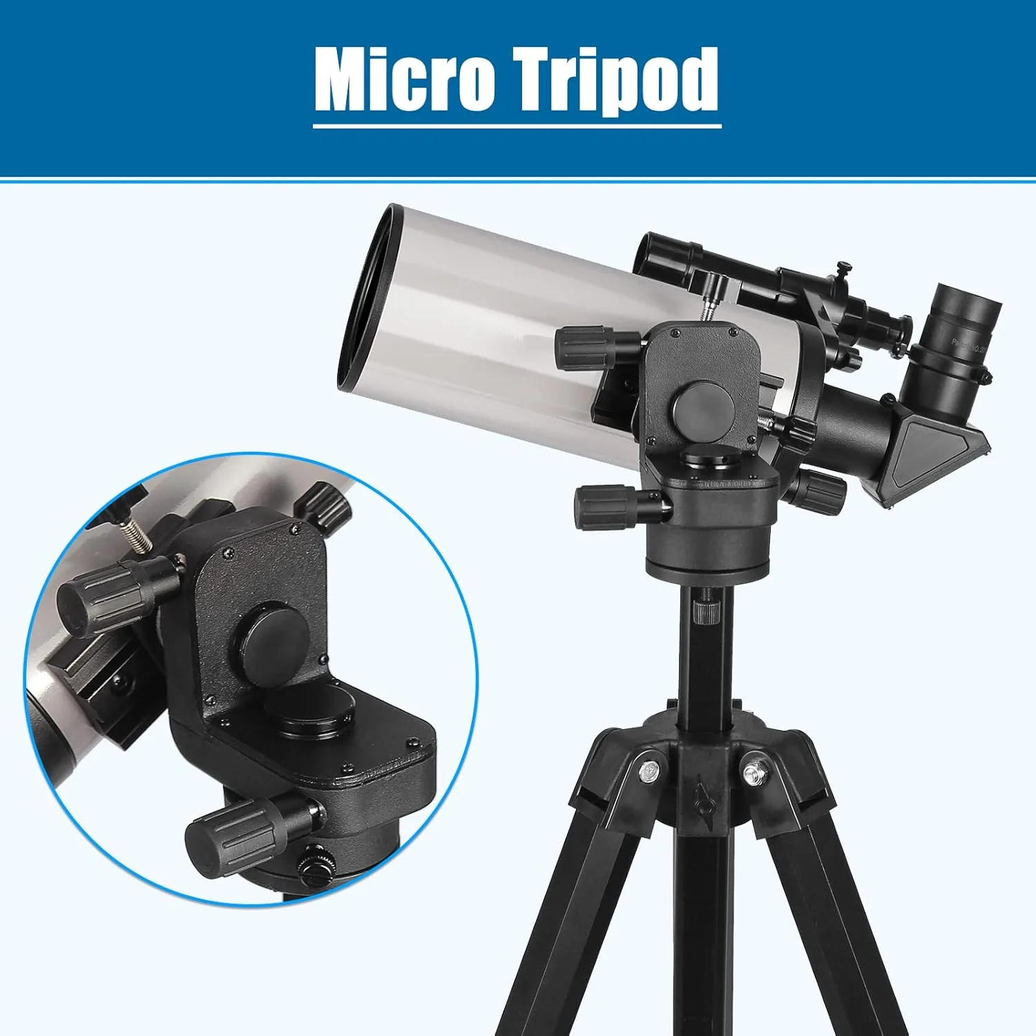 تلسکوپ ماکسوتوف-کاسگرین Mak70، تلسکوپ برای بزرگسالان و کودکان، فاصله کانونی 1000 میلی‌متر، لنز شیئی 70 میلی‌متر، تلسکوپ نجومی مبتدی با سه‌پایه گیمبال حرکت آهسته