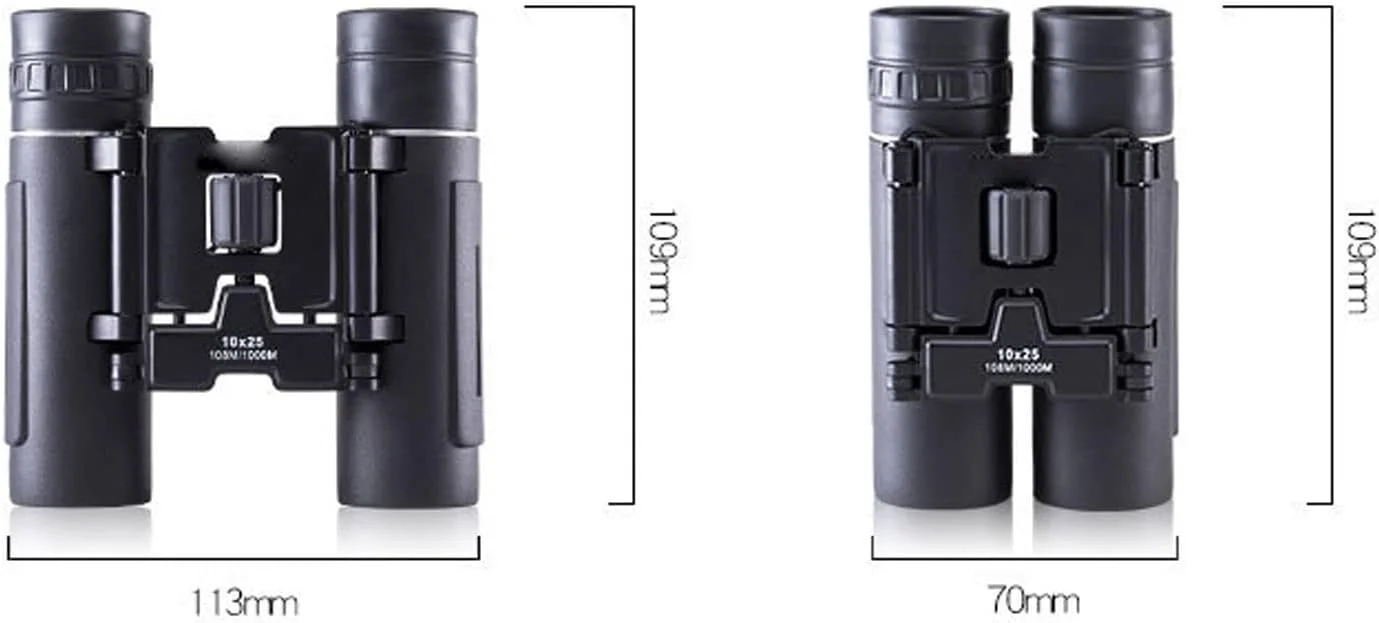 تلسکوپ 10 * 25 دوربین شکاری فشرده دوربرد تاشو با وضوح بالا مینیاتوری قدرتمند برای تلفن همراه تلسکوپ اپتیک شکار ورزشی کمپینگ