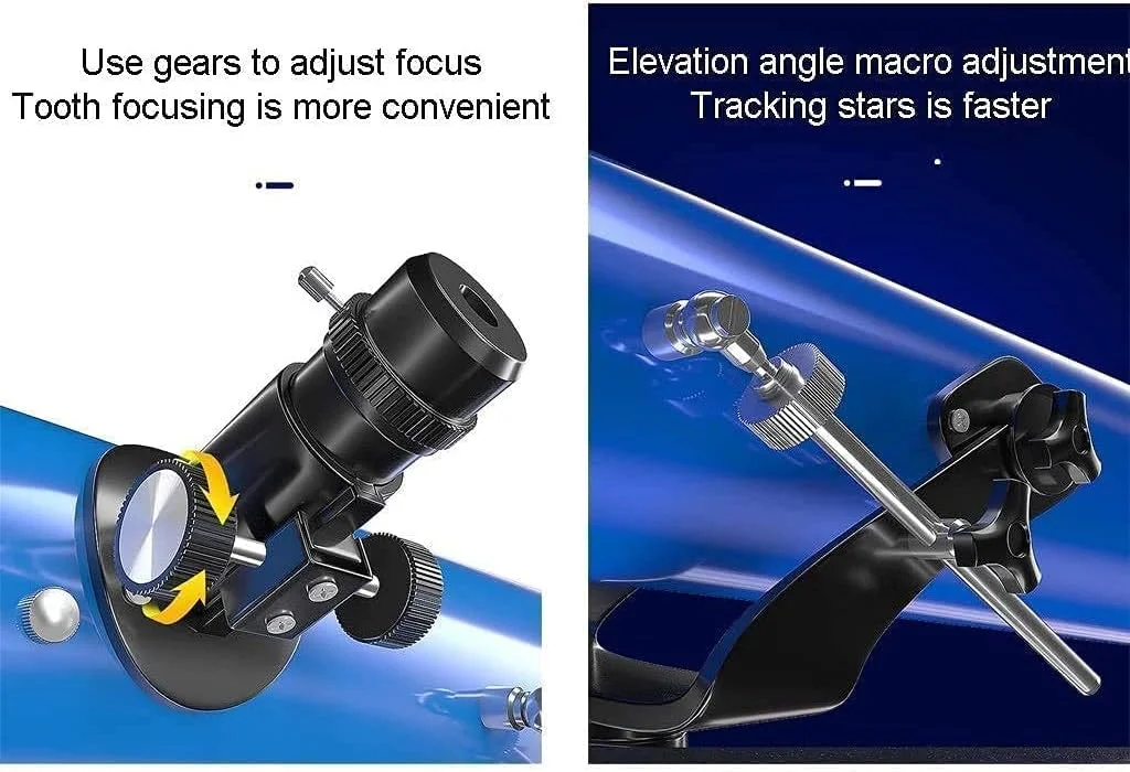 تلسکوپ نجومی قابل حمل برای مبتدیان، کودکان و بزرگسالان، با سه پایه قابل تنظیم، براکت فلزی، قطر بزرگ 114 میلی متر، تلسکوپ نجومی مسافرتی
