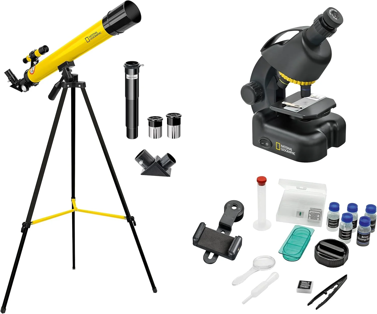 تلسکوپ نشنال جئوگرافیک به همراه میکروسکوپ و آداپتور تلفن هوشمند