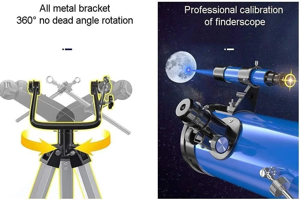 تلسکوپ نجومی قابل حمل برای مبتدیان، کودکان و بزرگسالان، دارای سه پایه قابل تنظیم، براکت فلزی، قطر بزرگ 114 میلی متر، تلسکوپ نجومی مسافرتی تلسکوپ نجومی قابل حمل برای مبتدیان، کودکان و بزرگسالان، دارای سه پایه قابل تنظیم، براکت فلزی، قطر بزرگ 114 میلی متر، تلسکوپ نجومی مسافرتی