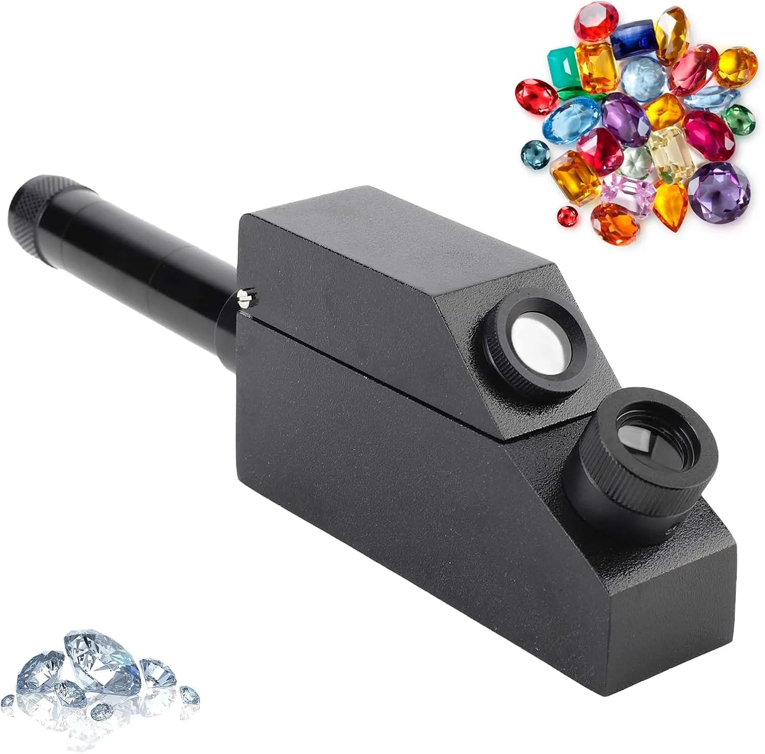 کیت رفرکتومتر سنگ های قیمتی، تستر قابل حمل شناسایی سنگ های قیمتی با چراغ قوه، محدوده اندازه گیری 1.30-1.80، دقت بالا، ابزار تست جواهرات برای طلا، نقره و الماس