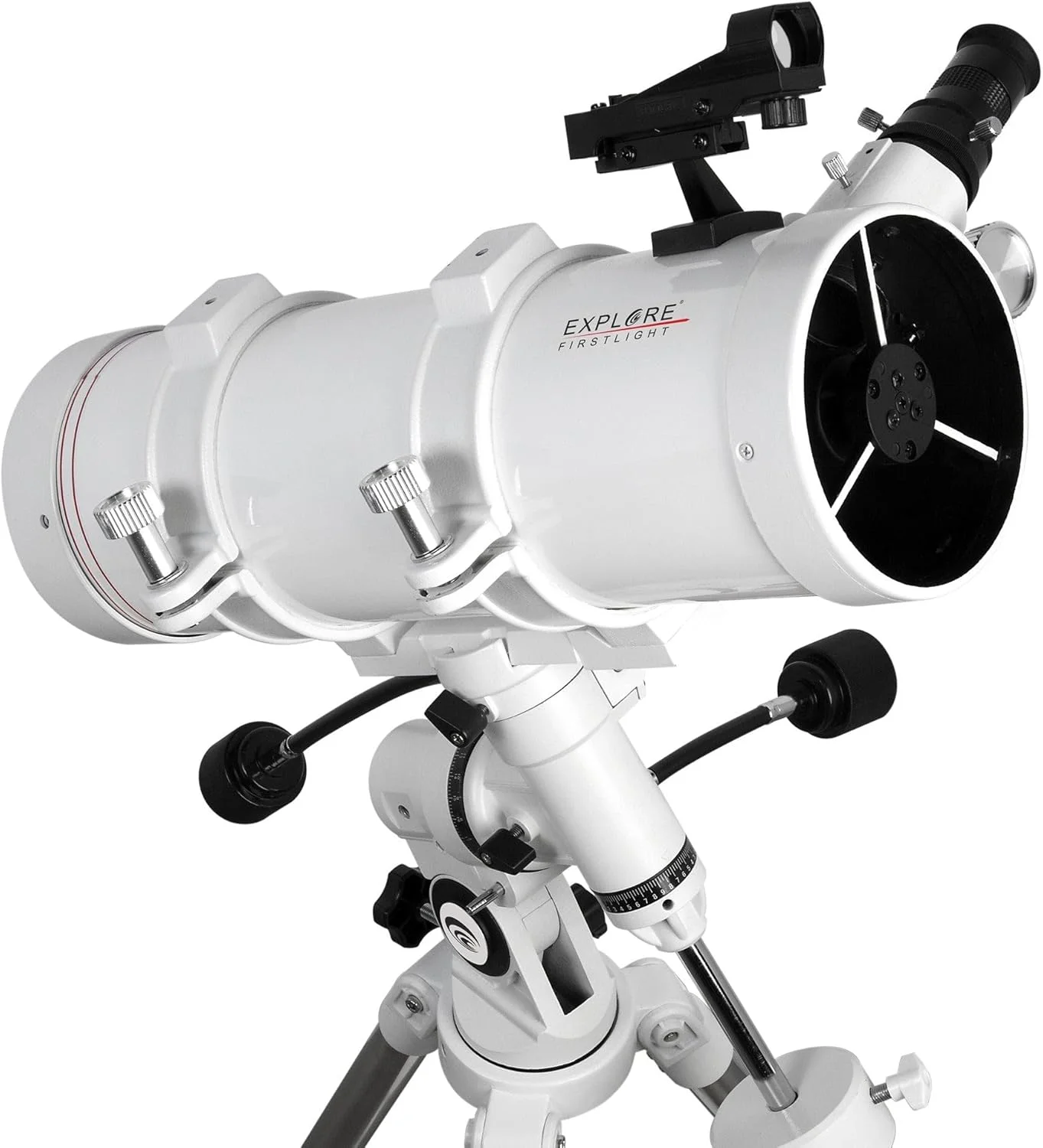 تلسکوپ نیوتنی 114 میلی‌متری FirstLight Explore Scientific با پایه EQ3 (سفید) - تلسکوپ نصب شده برای رصد ستارگان - تلسکوپ رصدی و تلسکوپ نجومی