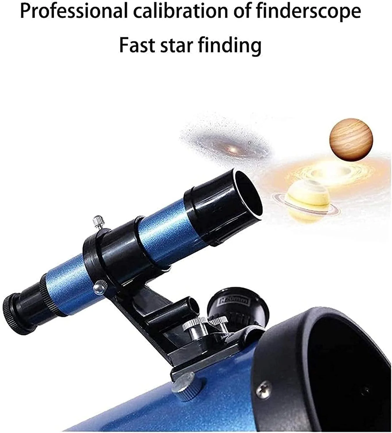 تلسکوپ آبی با کیفیت بالا، بزرگنمایی زیاد و دیافراگم بزرگ به همراه پایه قابل تنظیم و جستجوگر برای کودکان و نوجوانان