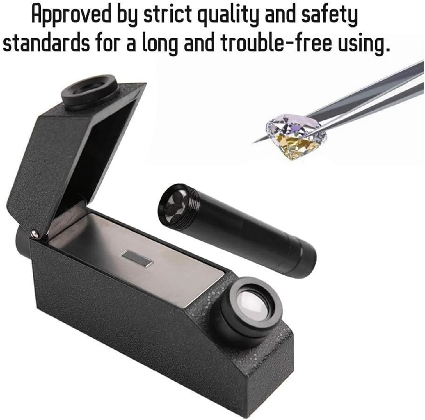 کیت رفرکتومتر سنگ های قیمتی، تستر قابل حمل شناسایی سنگ های قیمتی با چراغ قوه، محدوده اندازه گیری 1.30-1.80، دقت بالا، ابزار تست جواهرات برای طلا، نقره و الماس
