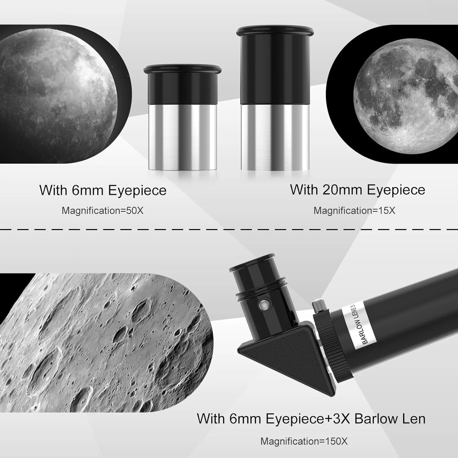 تلسکوپ برای بزرگسالان و کودکان، تلسکوپ های شکستنی نجومی با دیافراگم 70 میلی متری برای مبتدیان نجوم (15X-150X)، تلسکوپ قابل حمل 300 میلی متری با آداپتور تلفن و یک ریموت کنترل بی سیم