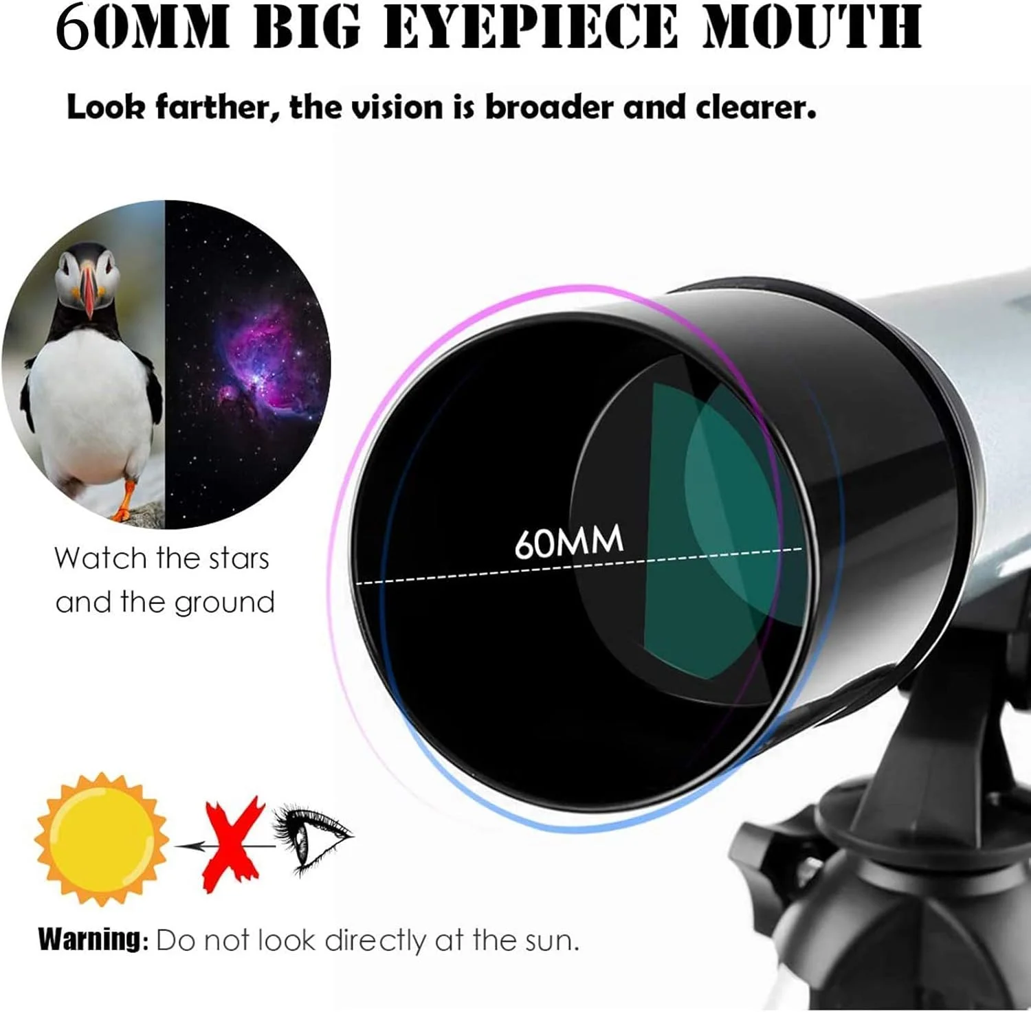 تلسکوپ کودکان، تلسکوپ نجومی و منظره یاب حرفه ای 90X با 2 چشمی بزرگنمایی و بارلو 1.5X روان به همراه پایه مبتدی برای کودکان تلسکوپ کودکان، تلسکوپ نجومی و منظره یاب حرفه ای 90X با 2 چشمی بزرگنمایی و بارلو 1.5X روان به همراه پایه مبتدی برای کودکان
