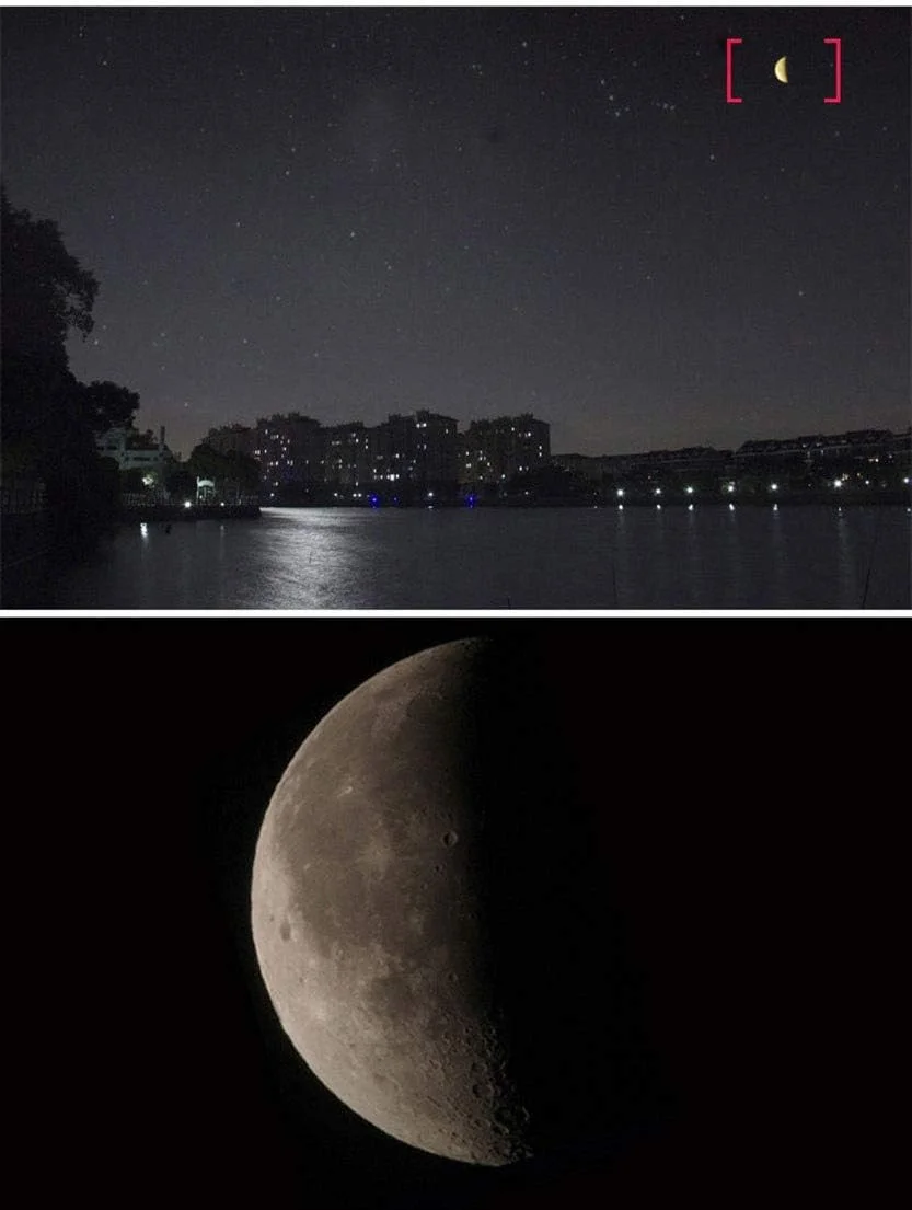 تلسکوپ نجومی شکستنی با پایه برای مشاهده ماه، مناسب کودکان و مبتدیان