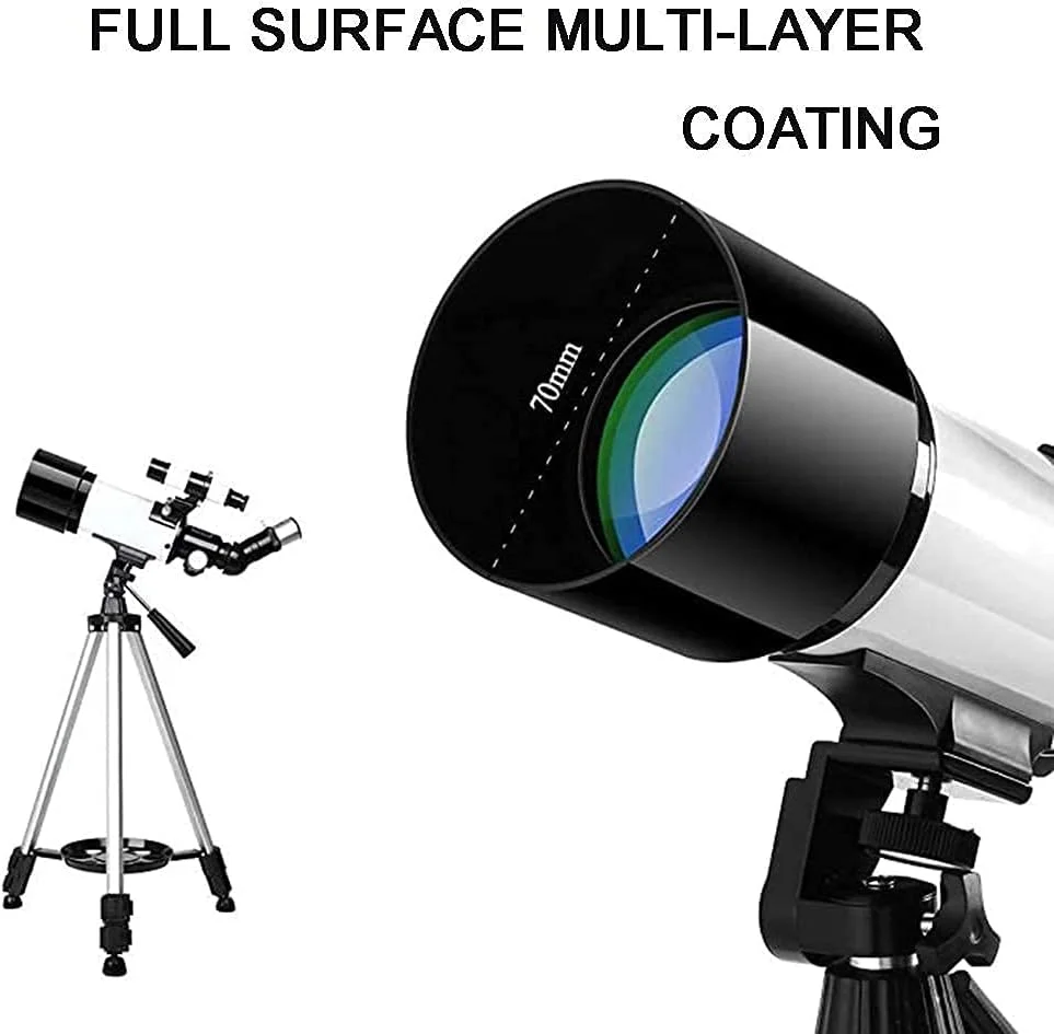 تلسکوپ نجومی برای مبتدیان و کودکان، تلسکوپ بزرگنمایی بالا 70 میلی‌متری/400 میلی‌متری با پایه، حمل آسان، رصد مناظر پرندگان، هدیه تولد