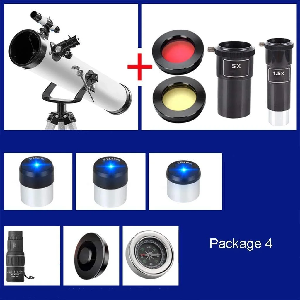 تلسکوپ نجومی حرفه ای برای شروع ستاره نگری با دیافراگم بزرگ 114 میلی متری، تلسکوپ برای مبتدیان نجوم، مناسب برای کودکان، دانش آموزان و مبتدیان برای دیدن آسمان