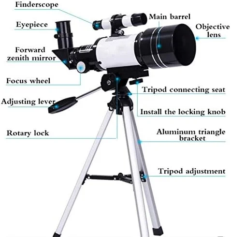 تلسکوپ نجومی دوربین دوچشمی زوم دید در شب HD 150x شکست فضایی عمیق تلسکوپ قمری ADALIA (رنگ: سفید)