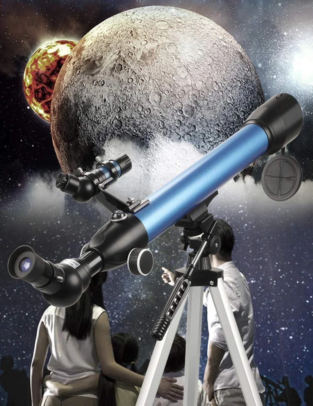تلسکوپ نجومی پایه بلند حرفه ای دید در شب با وضوح بالا مناسب برای افراد مبتدی و حرفه ای مدل P13I دو برابر راحتی