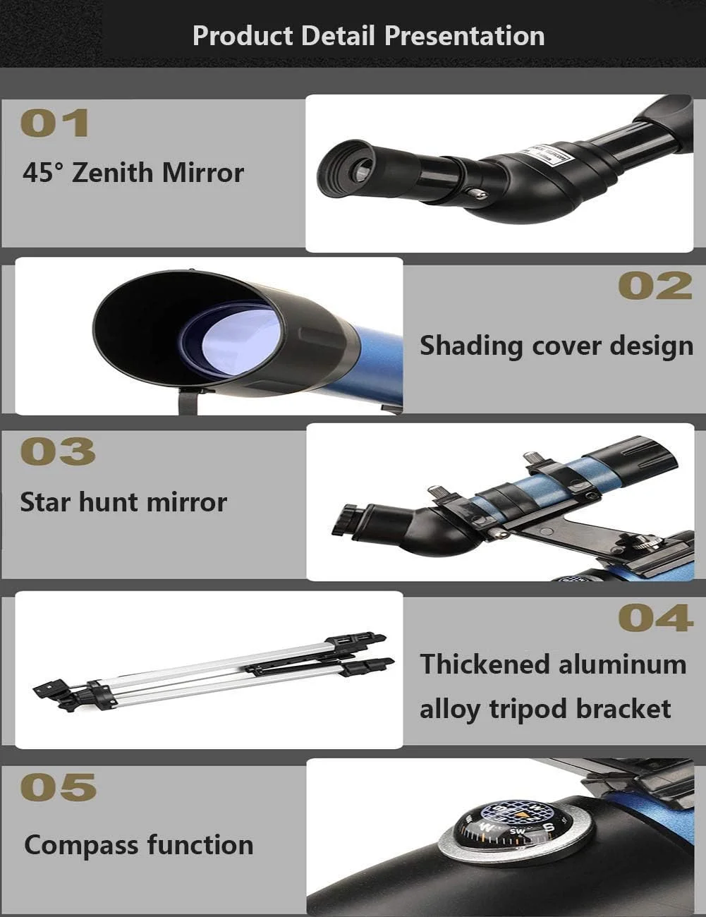 تلسکوپ نجومی پایه بلند حرفه ای دید در شب با وضوح بالا مناسب برای افراد مبتدی و حرفه ای مدل P13I دو برابر راحتی