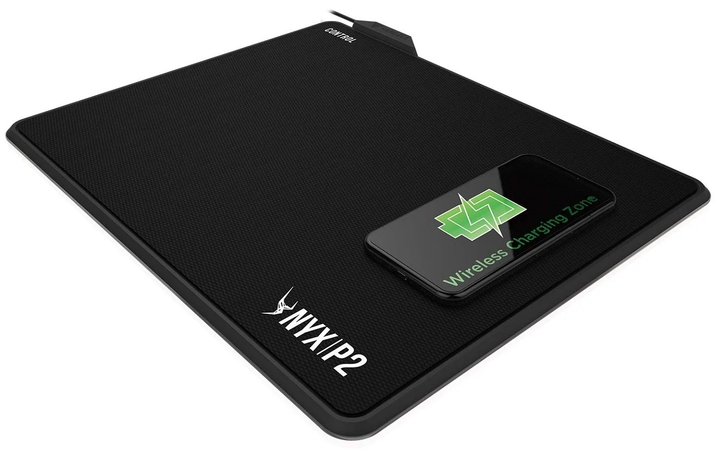 پد ماوس گیمینگ بی سیم شارژی GAMDIAS NYX P2 RGB، دو طرفه، 360x350x6 میلی متر، نورپردازی RGB قابل تنظیم | NYX P2