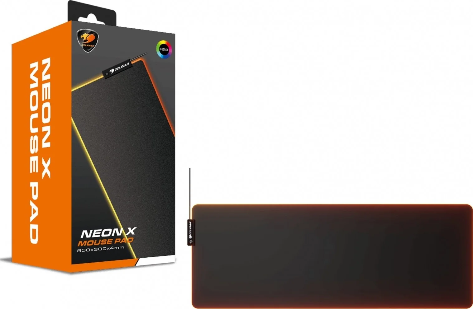 ماوس پد گیمینگ RGB کوگار NEON X – (800 x 300 x 4mm) | CG-MP-NEONX-XL-RGB