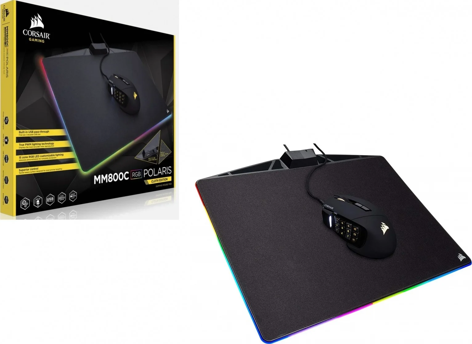 پد ماوس گیمینگ کرسیر MM800C RGB POLARIS - نسخه پارچه ای | CH-9440021-EU