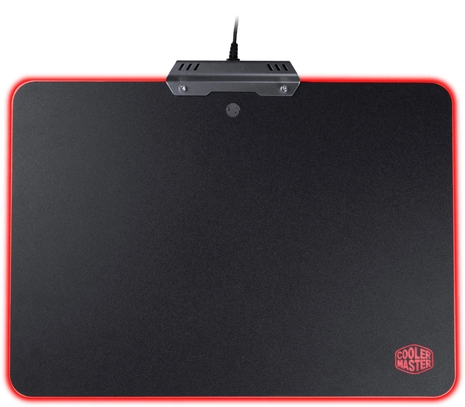 ماوس پد گیمینگ سخت RGB کولر مستر، دقت نورپردازی شده، ابعاد 350mm x 264mm x 2mm، براکت آلومینیومی، کابل بافته شده، مشکی | MPA-MP720