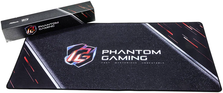 ماوس پد گیمینگ فانتوم ASRock، بافت ویژه، پشت لاستیکی ضد لغزش، سطح ضد آب، مشکی | PHANTOMGM-MP