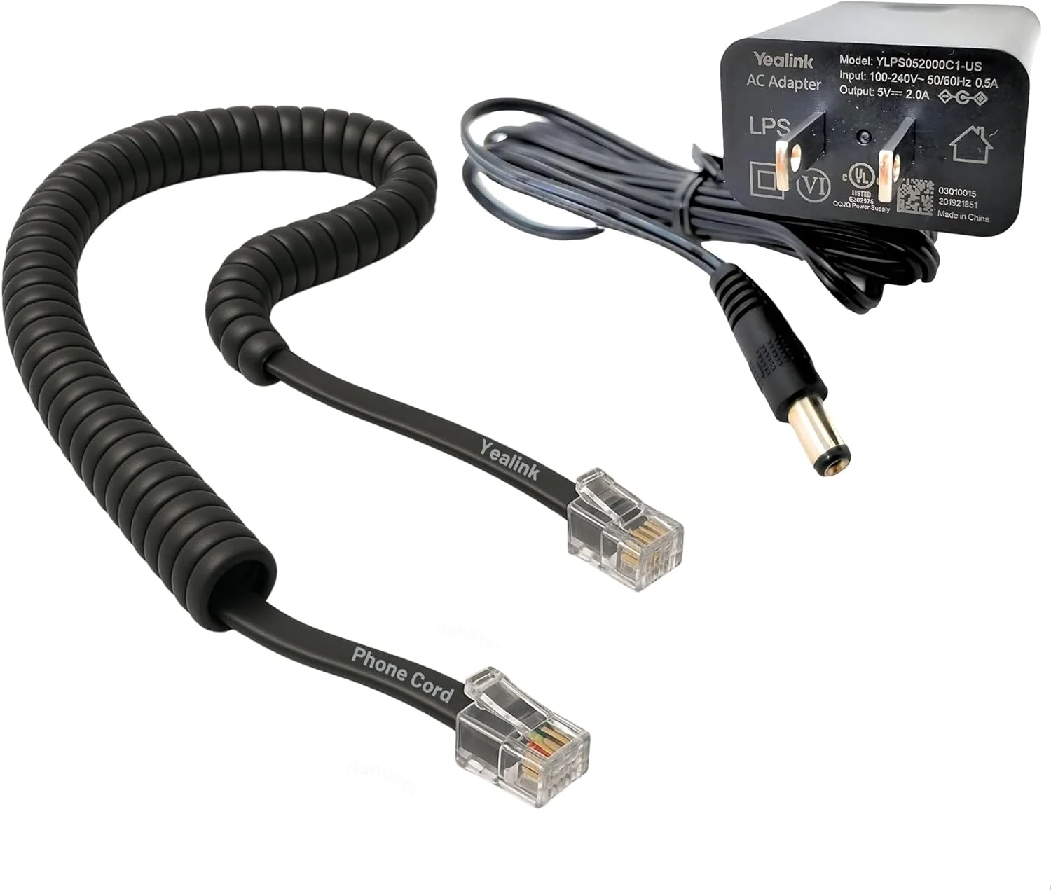 مجموعه منبع تغذیه Yealink - شامل کابل صوتی جایگزین تلفن 1.8 متری RJ-9 برای مکالمات با کیفیت HD