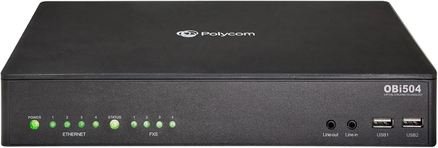آداپتور صوتی پلی‌کام OBI 504 با 4 پورت FXS ATA