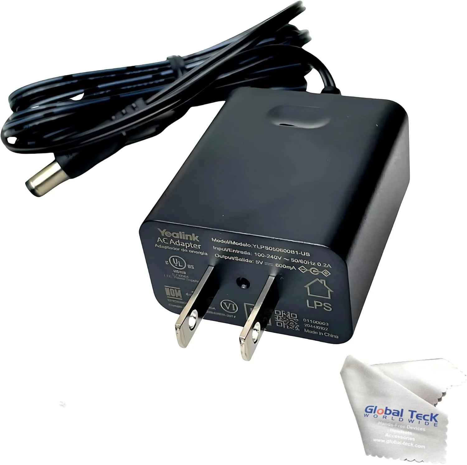 مجموعه آداپتور برق یالینک: 5 ولت 1.2 آمپر برای تلفن های T53، T53W، T26P، T27، T28P، T34W، T41P، T42G، T43U، MP50 و 5 ولت 0.6 آمپر برای تلفن های بی سیم W52P، W52H، W56P، W76، تلفن های رومیزی T40G، T23G، T21P، T30، T31