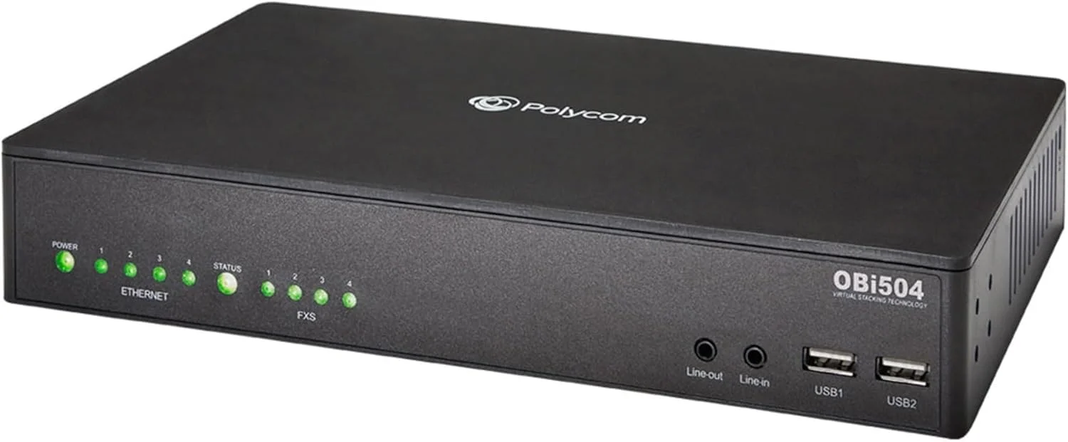 آداپتور صوتی پلی‌کام OBI 504 با 4 پورت FXS ATA