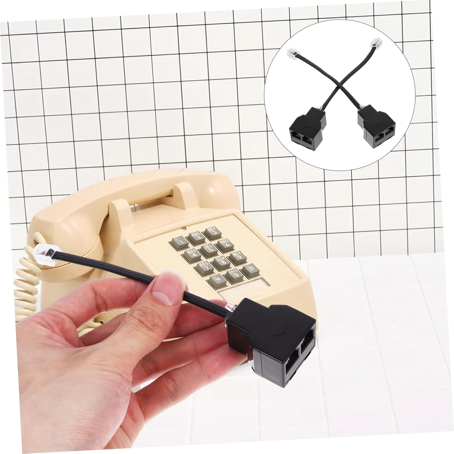 Homoyoyo 2 عدد آداپتور تلفن برای کابل کامپیوتر، آداپتور خط جداشدنی خط تلفن