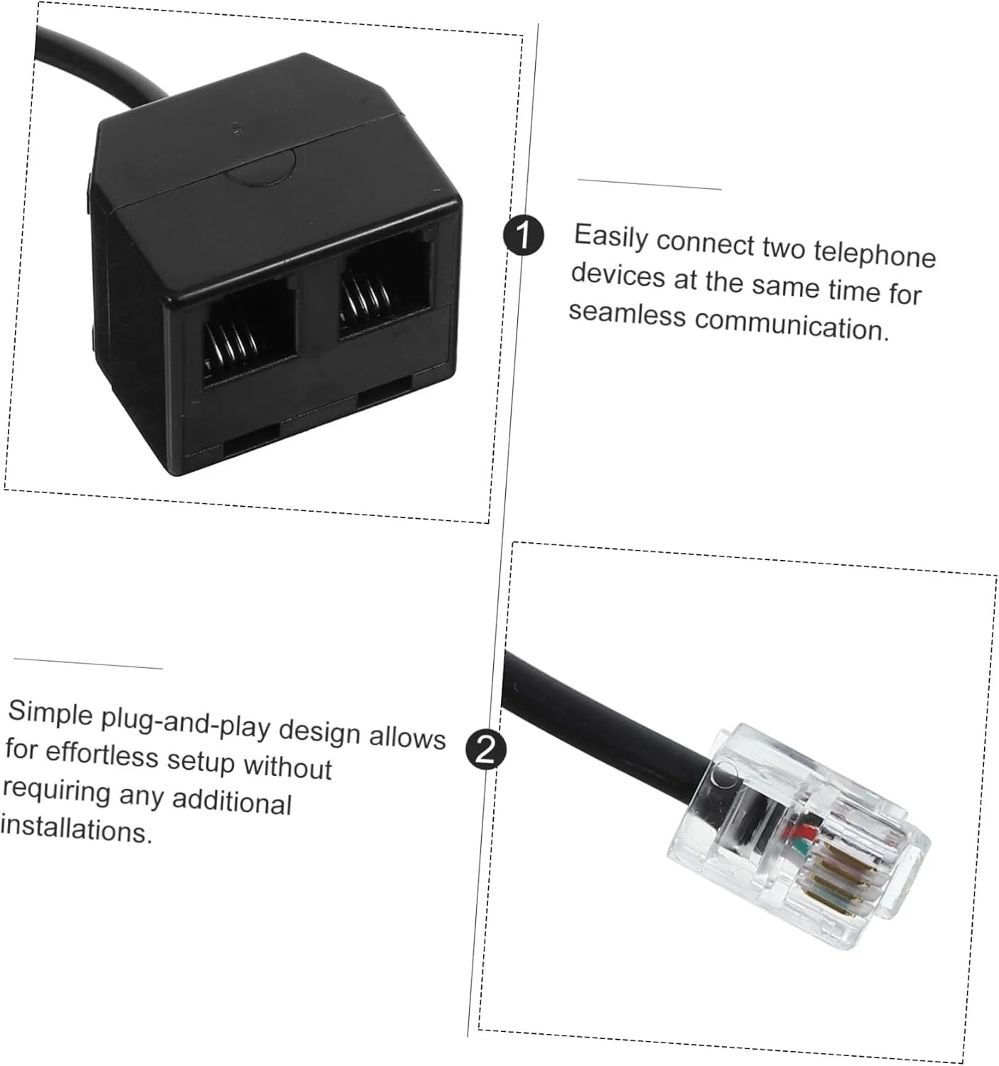 آداپتور تقسیم کننده تلفن Homoyoyo با طراحی جداشدنی برای تماس های کنفرانسی و آموزش، ساخته شده از مواد شیک آداپتور تقسیم کننده تلفن Homoyoyo با طراحی جداشدنی برای تماس های کنفرانسی و آموزش، ساخته شده از مواد شیک