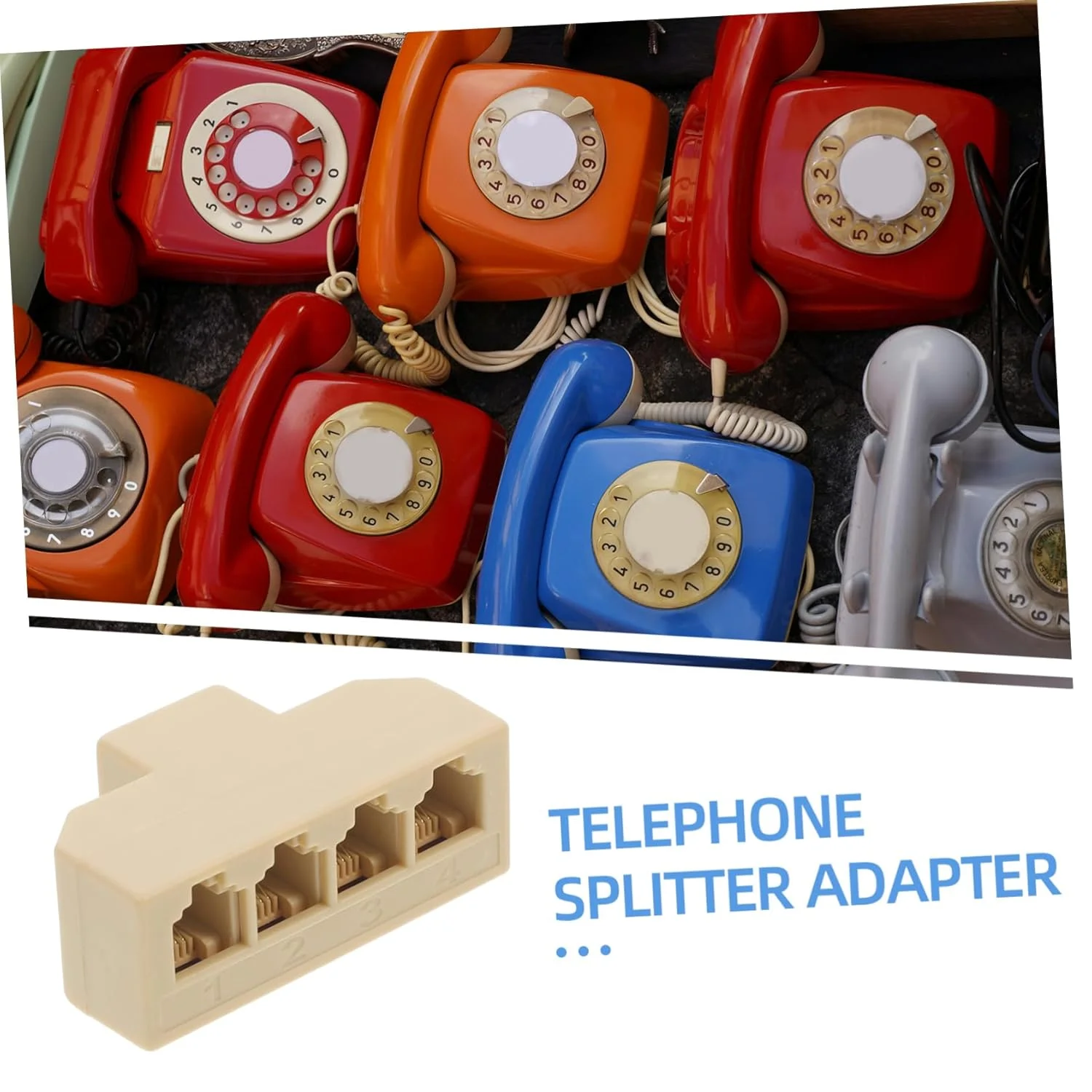 هومویویو تقسیم کننده تلفن 4 طرفه 6p4c آداپتور تلفن ثابت مجموعه 4 عددی جنس ABS نصب آسان