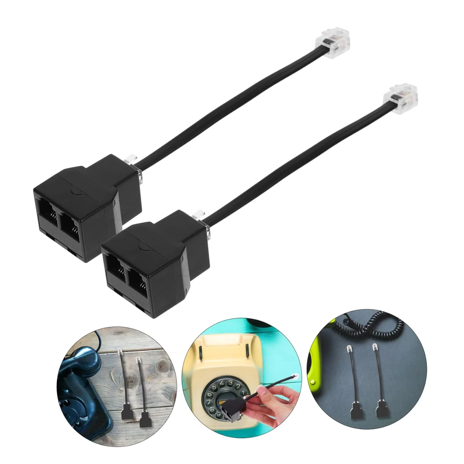 Homoyoyo 2 عدد آداپتور تلفن برای کابل کامپیوتر، آداپتور خط جداشدنی خط تلفن