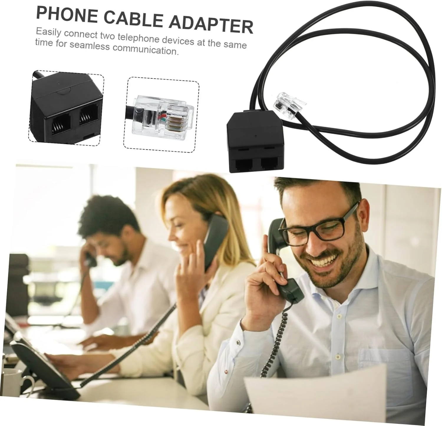 آداپتور تقسیم کننده تلفن Homoyoyo با طراحی جداشدنی برای تماس های کنفرانسی و آموزش، ساخته شده از مواد شیک آداپتور تقسیم کننده تلفن Homoyoyo با طراحی جداشدنی برای تماس های کنفرانسی و آموزش، ساخته شده از مواد شیک