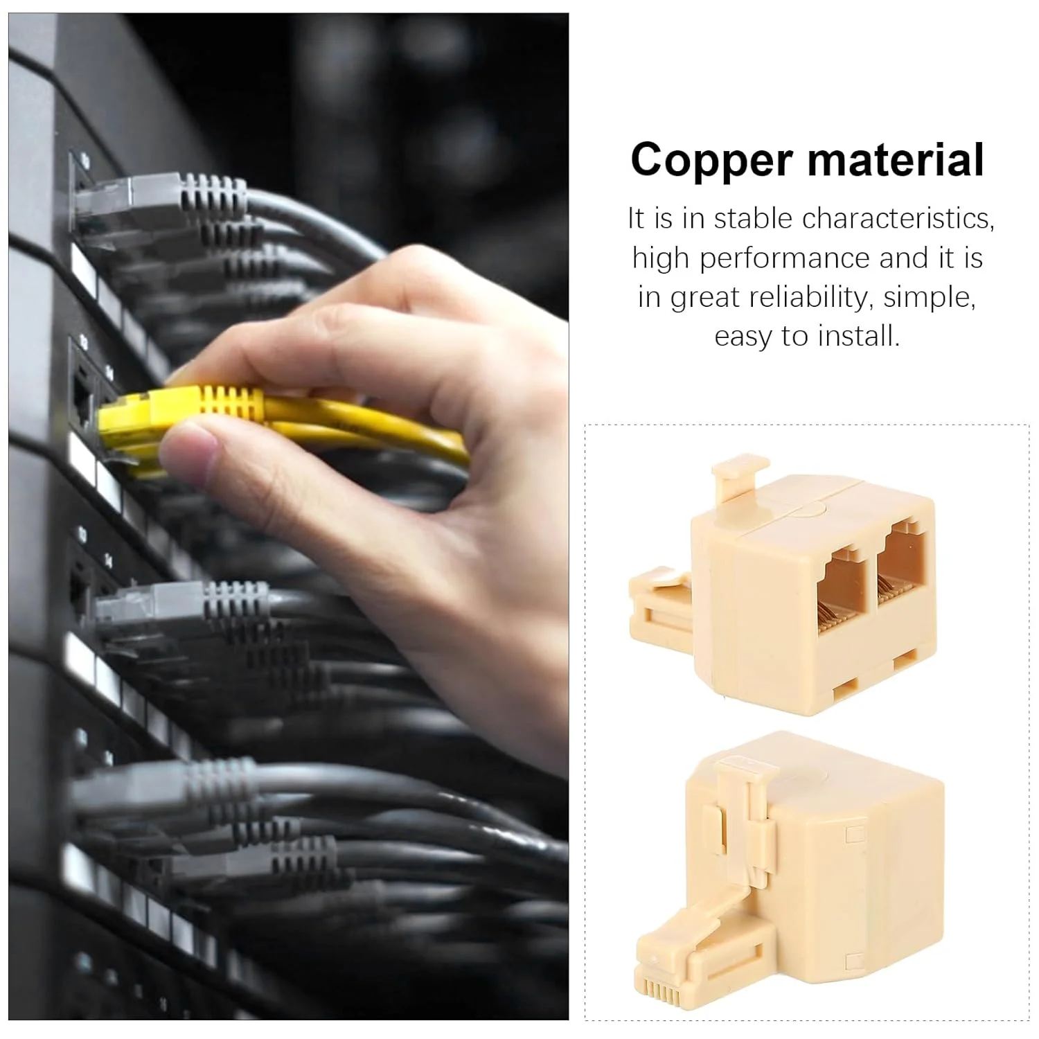 آرتیبتر بسته 10 عددی تقسیمکننده تلفن RJ11، آداپتور تقسیمکننده خط تلفن 2 طرفه برای تلفنهای سیمی ثابت، لوازم الکترونیکی اداری، اتصالدهنده جک دوبلکس آرتیبتر بسته 10 عددی تقسیمکننده تلفن RJ11، آداپتور تقسیمکننده خط تلفن 2 طرفه برای تلفنهای سیمی ثابت، لوازم الکترونیکی اداری، اتصالدهنده جک دوبلکس