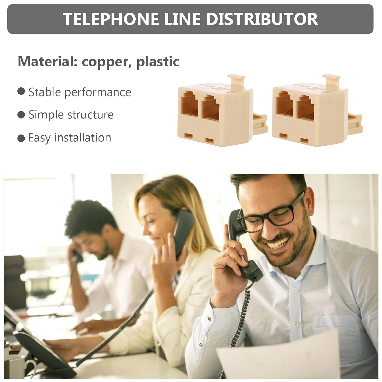 آرتیبتر بسته 10 عددی تقسیمکننده تلفن RJ11، آداپتور تقسیمکننده خط تلفن 2 طرفه برای تلفنهای سیمی ثابت، لوازم الکترونیکی اداری، اتصالدهنده جک دوبلکس آرتیبتر بسته 10 عددی تقسیمکننده تلفن RJ11، آداپتور تقسیمکننده خط تلفن 2 طرفه برای تلفنهای سیمی ثابت، لوازم الکترونیکی اداری، اتصالدهنده جک دوبلکس