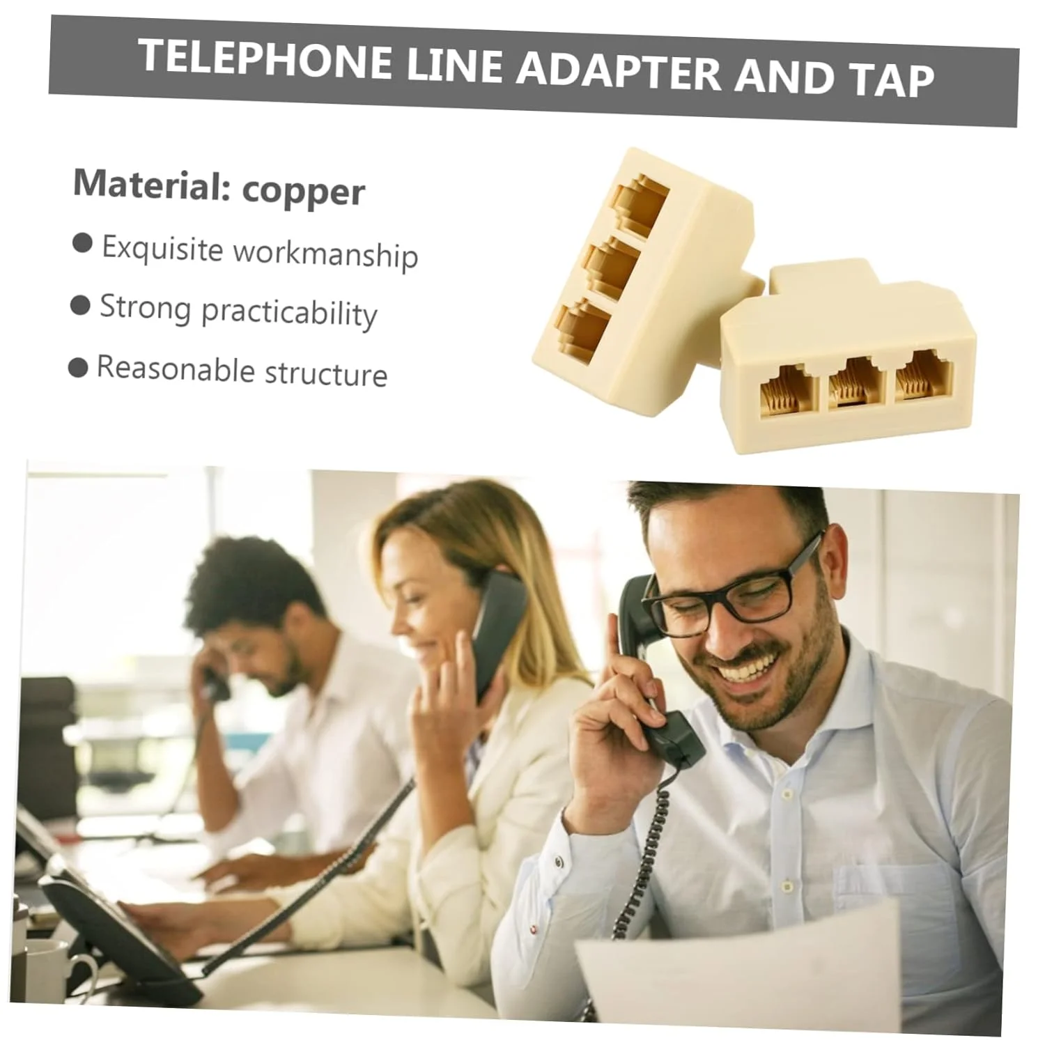 آداپتور تقسیم کننده تلفن دو طرفه ARTIBETTER برای تلفن های ثابت، نصب آسان، رابط خط تلفن برای استفاده در خانه و دفتر