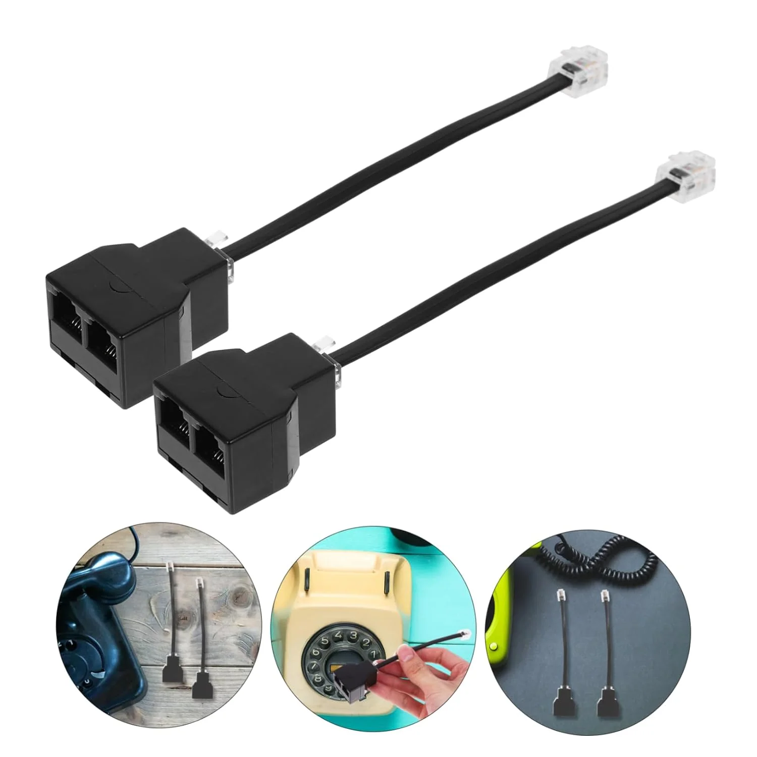 آنگولی 2 عدد آداپتور تقسیم کننده تلفن برای آداپتور کابل تلفن ثابت آنگولی 2 عدد آداپتور تقسیم کننده تلفن برای آداپتور کابل تلفن ثابت