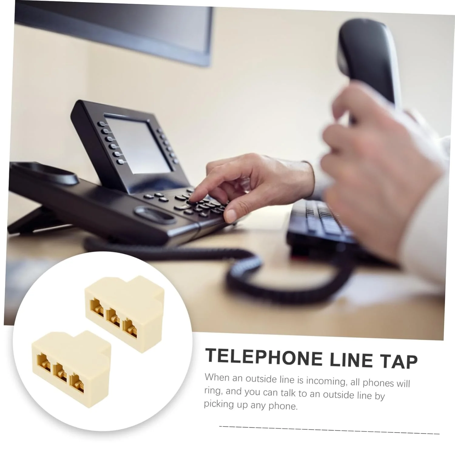 آداپتور تقسیم کننده تلفن دو طرفه ARTIBETTER برای تلفن های ثابت، نصب آسان، رابط خط تلفن برای استفاده در خانه و دفتر