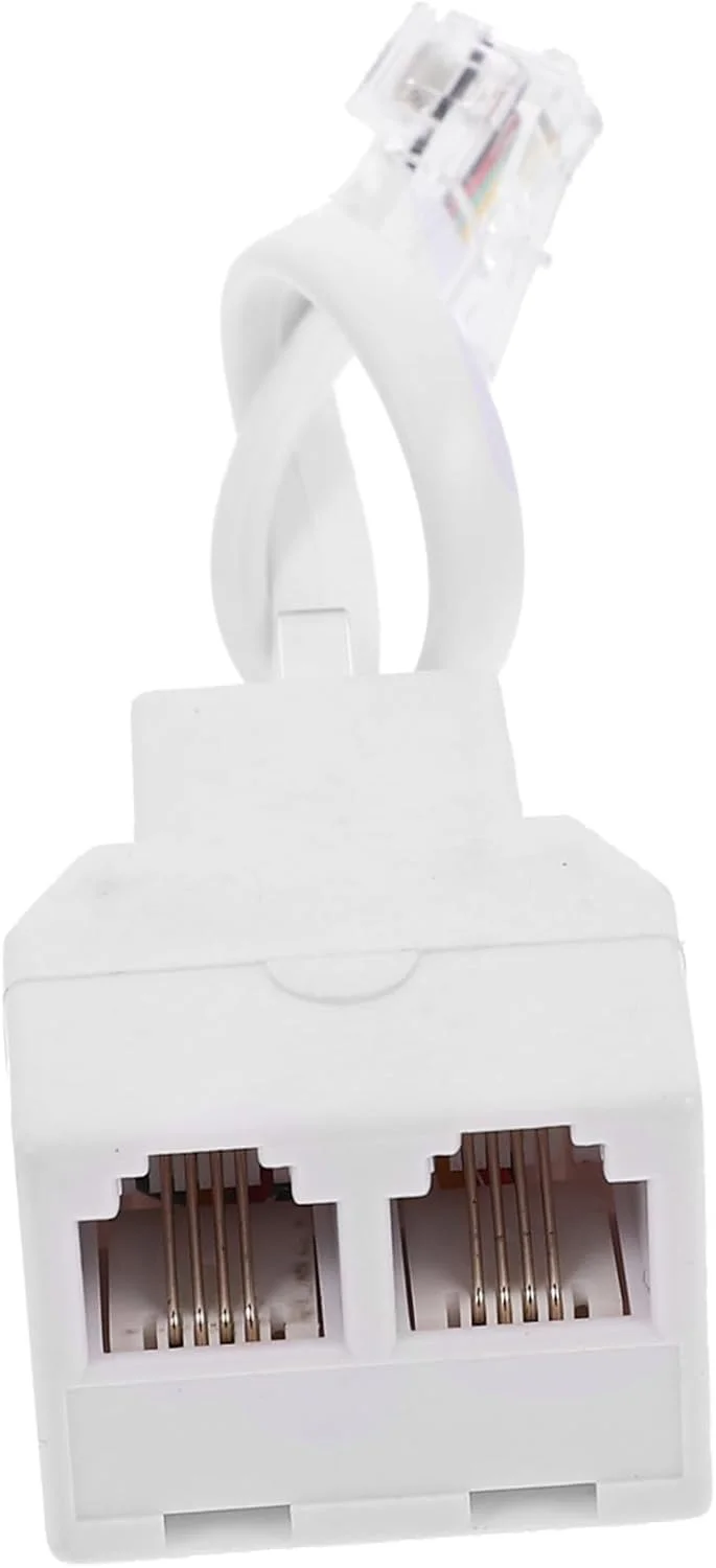 آداپتور جداشدنی تقسیم کننده خط تلفن Angoily برای اتصالات تلفن دوگانه، طراحی چهار هسته ای، سیگنال راحت و قابل حمل برای استفاده در خانه و دفتر