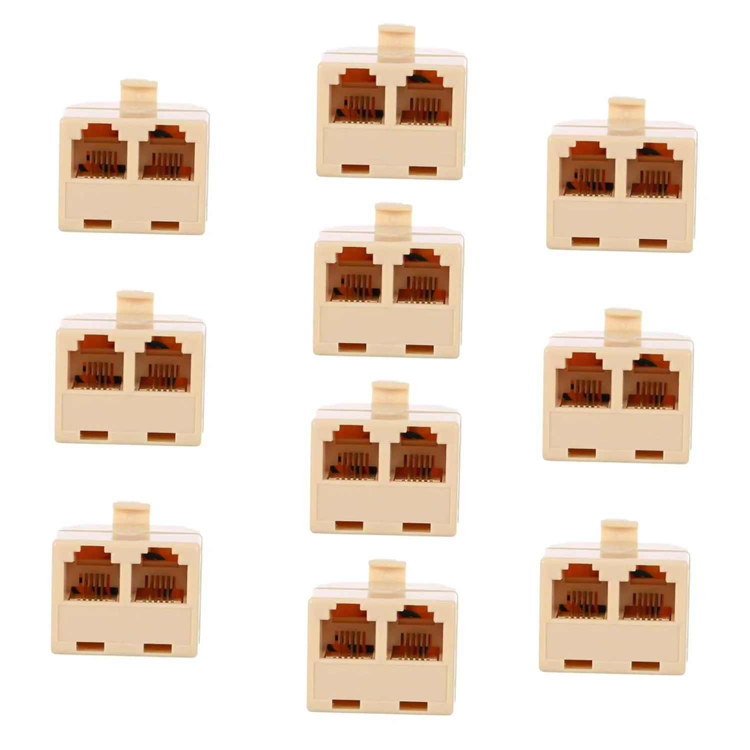 آنگویلی 10 عدد آداپتور تقسیم کننده تلفن، تبدیل کننده خط تلفن برای استفاده از تلفن ثابت، نصب آسان، سازگار با خطوط تلفن استاندارد، اتصال قابل اعتماد برای چندگانه