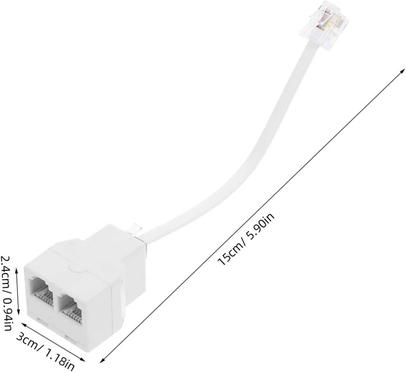 آداپتور جداشدنی تقسیم کننده خط تلفن Angoily برای اتصالات تلفن دوگانه، طراحی چهار هسته ای، سیگنال راحت و قابل حمل برای استفاده در خانه و دفتر