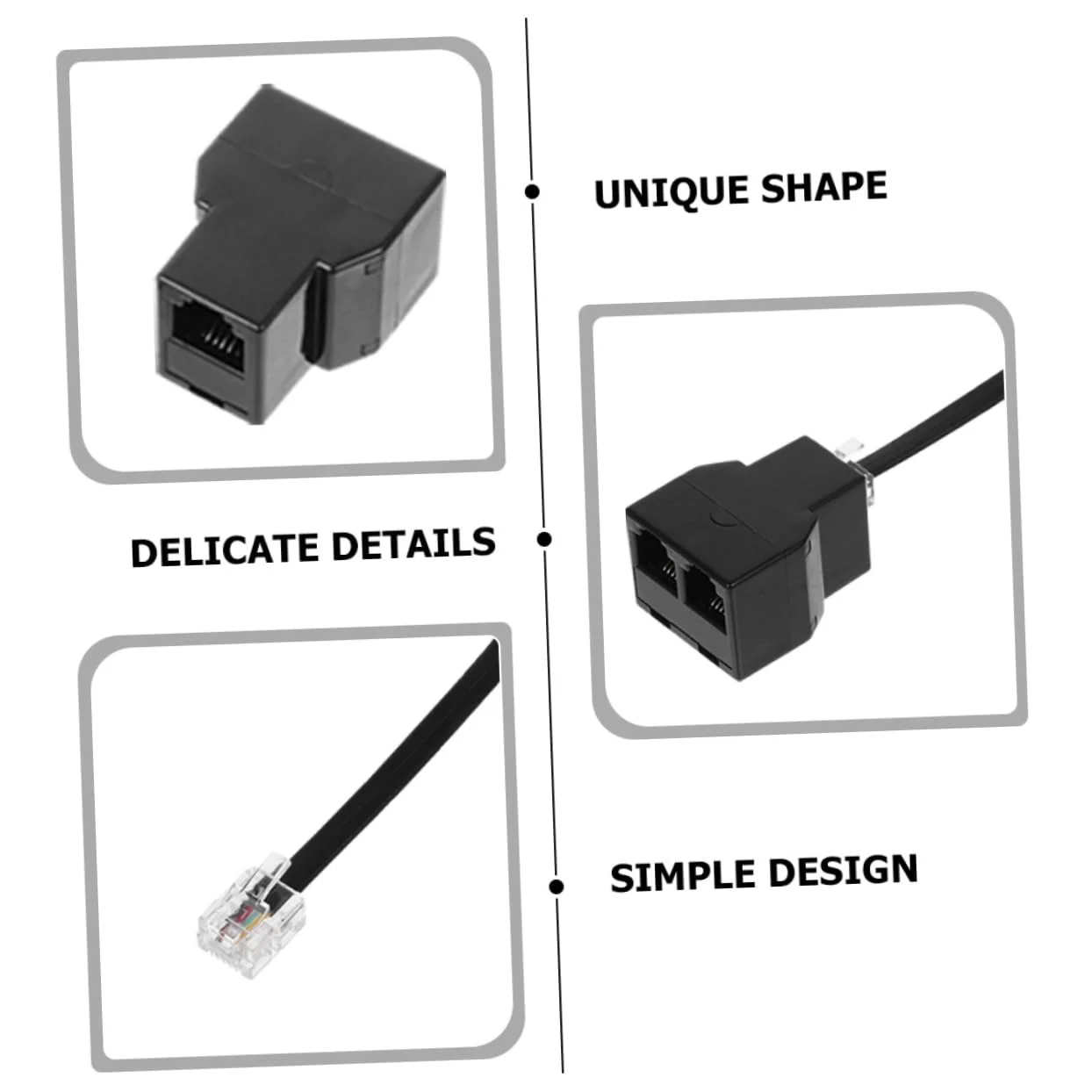 آداپتور تقسیم کننده تلفن Angoily، 4 عدد، آداپتورهای کابل اتصال خط تلفن هسته جداشدنی PC برای انتقال سیگنال قابل اعتماد و سازگاری متنوع آداپتور تقسیم کننده تلفن Angoily، 4 عدد، آداپتورهای کابل اتصال خط تلفن هسته جداشدنی PC برای انتقال سیگنال قابل اعتماد و سازگاری متنوع
