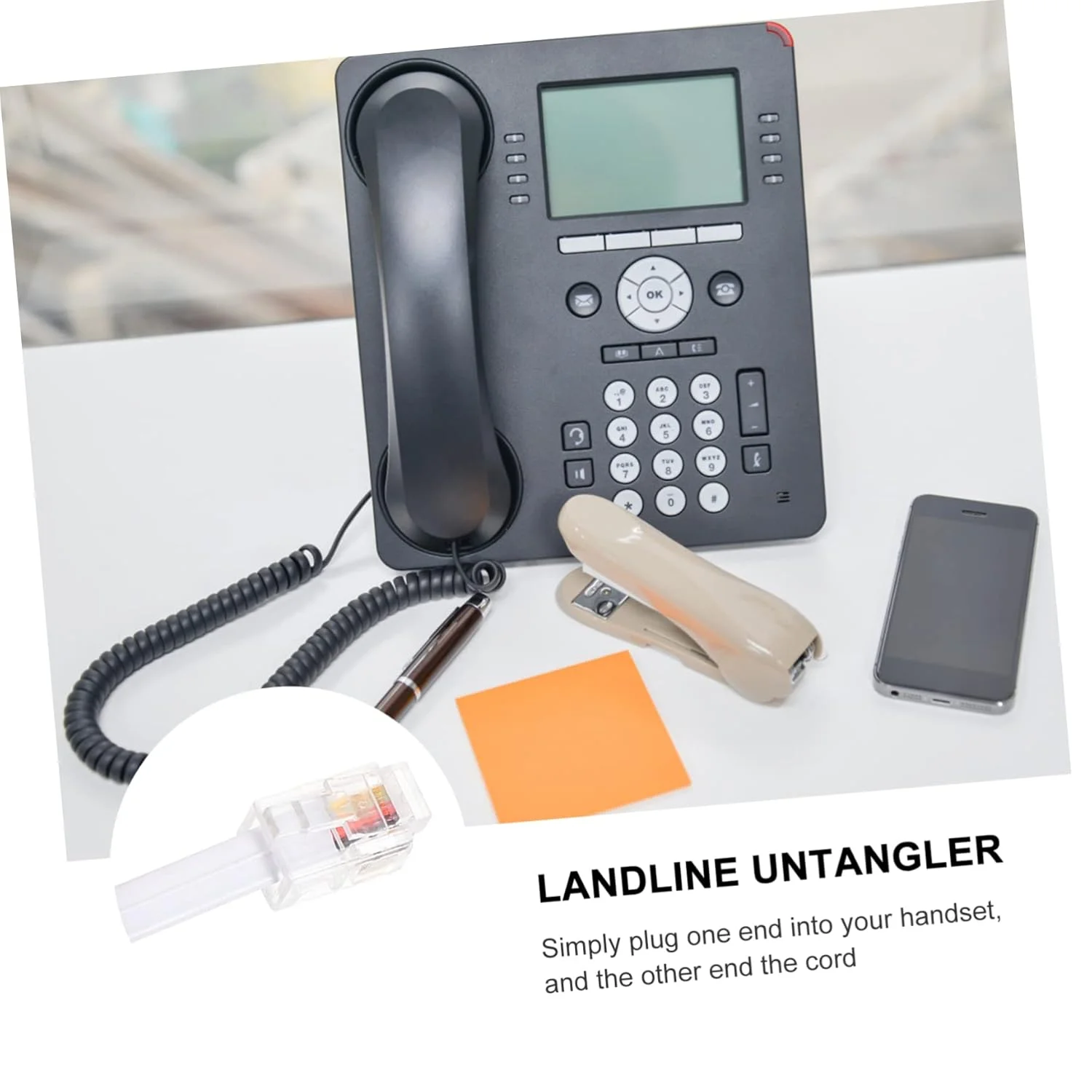 آنگویلی 2 عدد چرخاننده سیم تلفن، آداپتور کابل تلفن برای خط تلفن