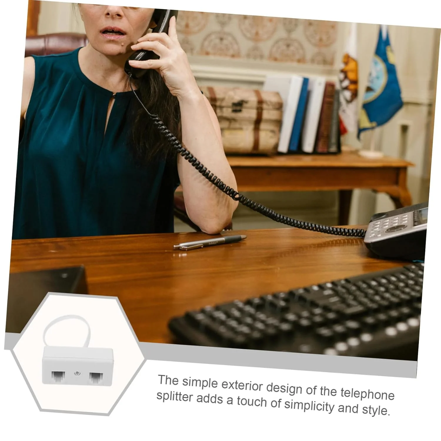 آداپتور خط تلفن آنگولی با طراحی جداشدنی و کاربردی، 2 عدد، آداپتور خط داده اسپلیتر RJ11، اسپلیتر دوشاخه تلفن، آداپتور تلفن آنالوگ