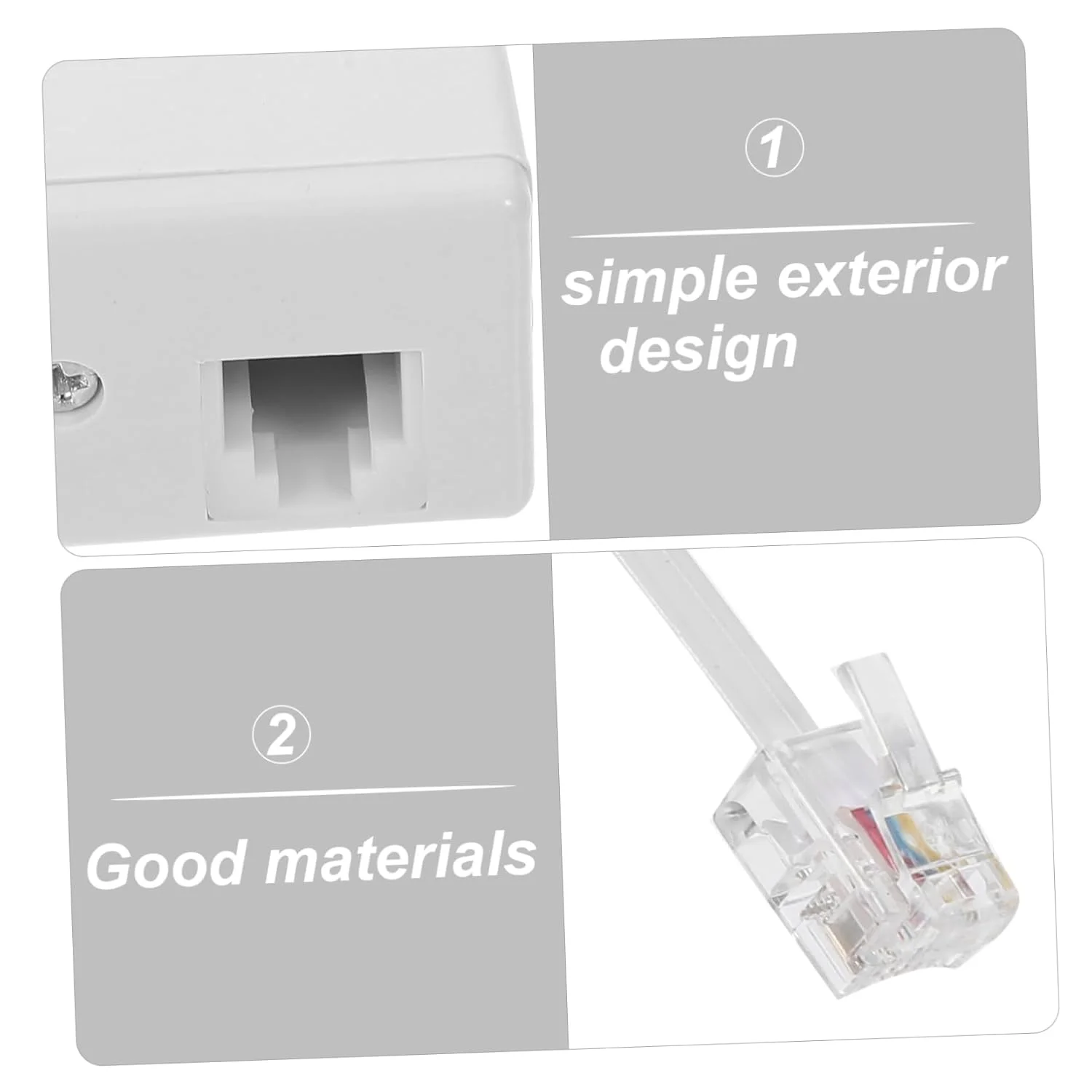 آداپتور خط تلفن آنگولی با طراحی جداشدنی و کاربردی، 2 عدد، آداپتور خط داده اسپلیتر RJ11، اسپلیتر دوشاخه تلفن، آداپتور تلفن آنالوگ