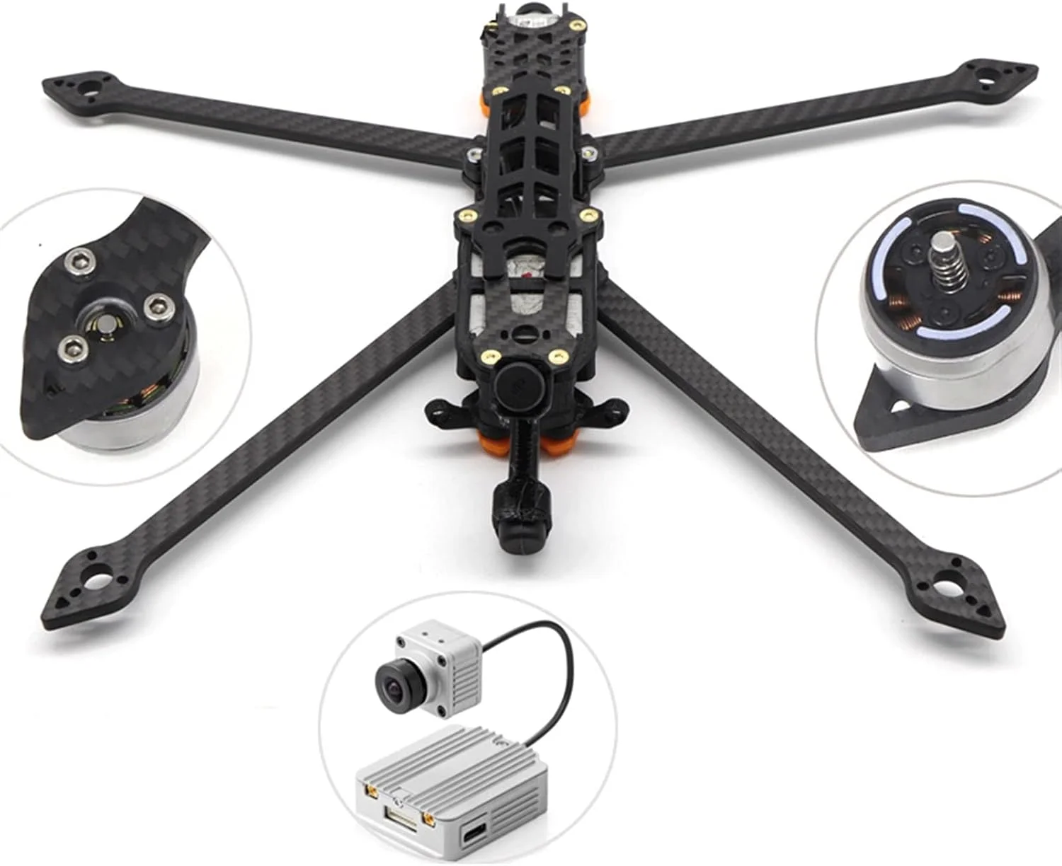 فریم کوادکوپتر مسابقه ای فیبر کربن 3K مدل XL5 V2 با ابعاد 232mm، XL6 با ابعاد 283mm، XL7 با ابعاد 294mm، XL8 با ابعاد 360mm، True X در سایزهای 5، 6، 7 و 8 اینچ مدل X328