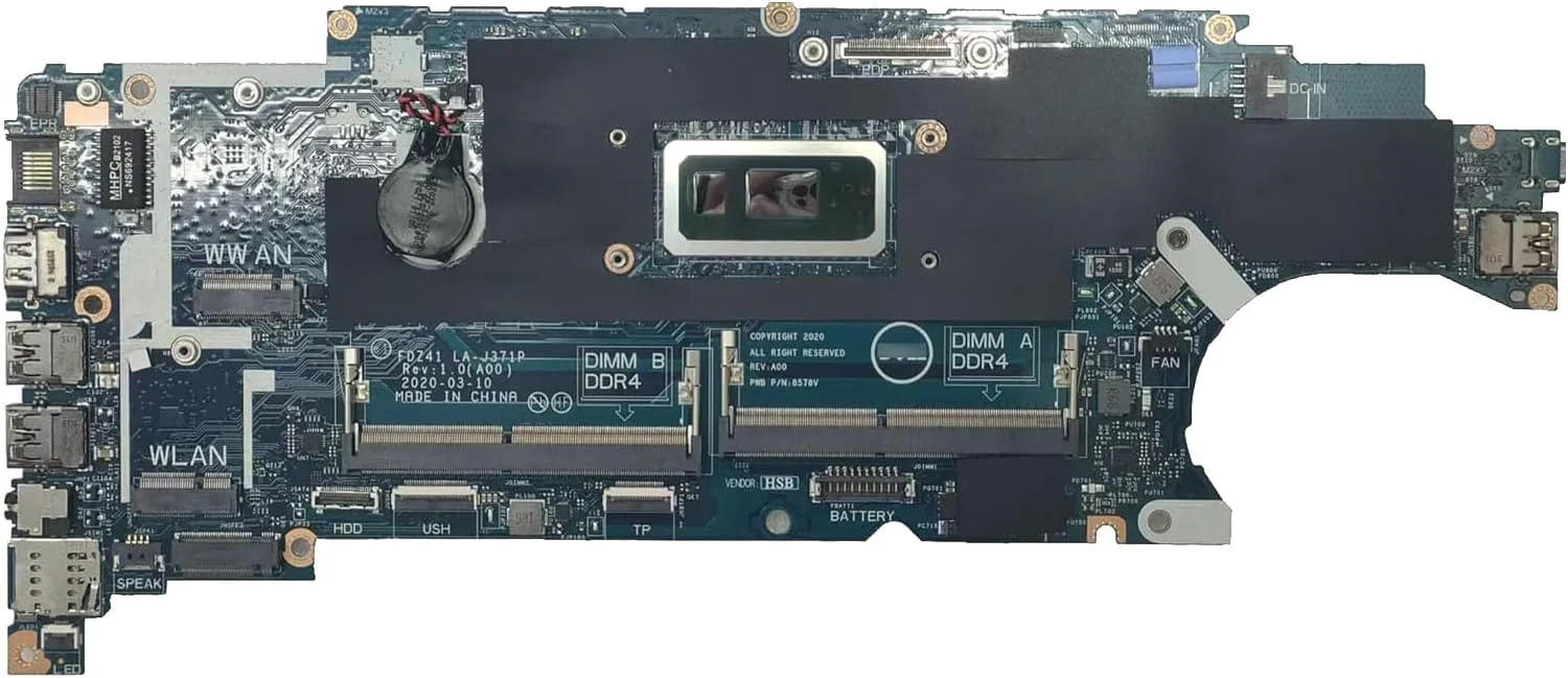 مادربرد جایگزین 0X6YNV X6YNV برای لپ تاپ Dell Latitude 5410 مدل SRGL0 LA-J371P، پردازنده i3-10110U