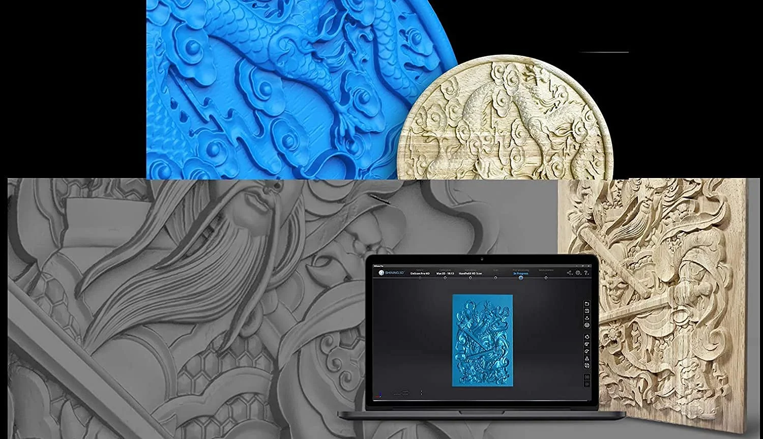 اسکنر سه بعدی دستی EinScan Pro HD Versatility 2023 به همراه نرم افزار CAD Solid Edge Shining3D برای مهندسی معکوس، بهداشت و درمان، تولید، تحقیق، هنر و طراحی