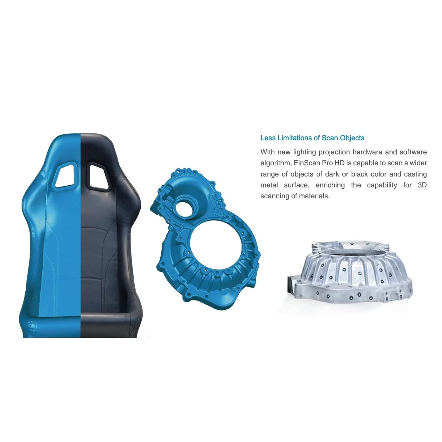 اسکنر سه بعدی دستی Shining3D مدل [ EinScan Pro HD ] 2024 به همراه اسپری اسکن سه بعدی، دقت 0.045 میلی متر، رزولوشن 0.2 میلی متر، نرم افزار SolidEdge CAD برای مهندسی معکوس، بهداشت و درمان، تولید، هنر