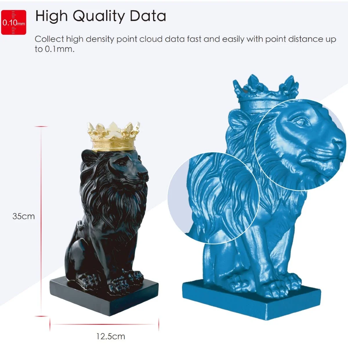 اسکنر سه بعدی دستی Shining3D [Einstar] دارای دوربین رنگی RGB داخلی، سرعت اسکن 14 فریم در ثانیه با نرم افزار اسکن برای چاپ سه بعدی، مراقبت های بهداشتی، هنر، بایگانی دیجیتال