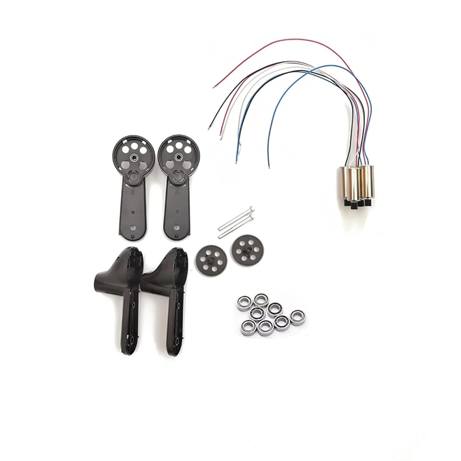 بلبرینگ، بازوی دنده، نگهدارنده تیغه ملخ، شفت، موتورها، مناسب برای کوادکوپتر GPS پهپاد S167 S166 RC، بازوی جایگزین برای پهپاد FPV (کیت موتور 3.7 ولت است)