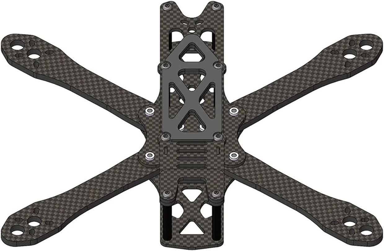 کیت فریم کوادکوپتر مسابقه ای FPV پهپاد RC استرچ X UAV 2205 2306 5045 بازوهای فریم کوادکوپتر (سایز: کیت فریم 6MM 225MM)